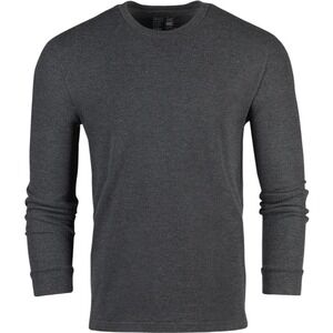 FRESH‎ CLEAN THREADS Large Tall Thermal Shirt Gray Crew Neck Long Sleeve Casual